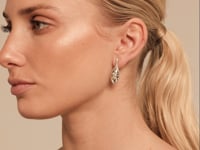 Silver Plated Clear Crystal Droplet Stud Earrings