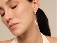 Silver Plated & Leather Cord Drop Stud Earrings