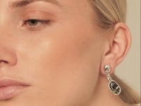 Silver Plated Grey Swarovski Drop Earrings