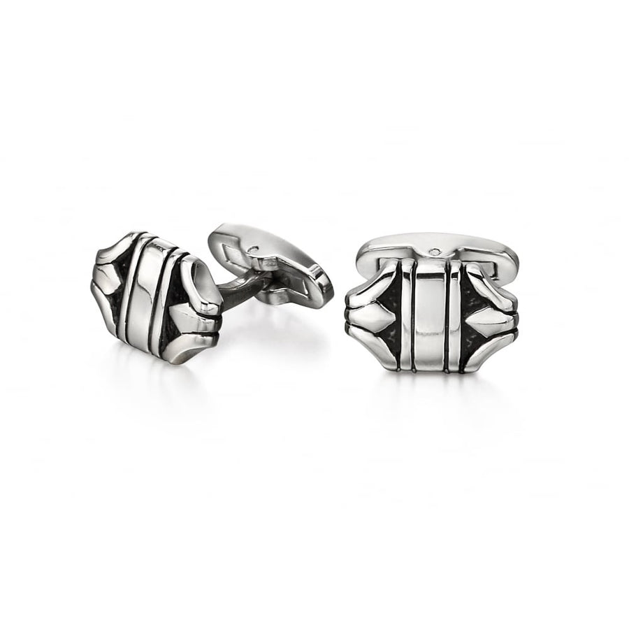 Fred Bennett Tribal Oxidised Steel Cufflinks