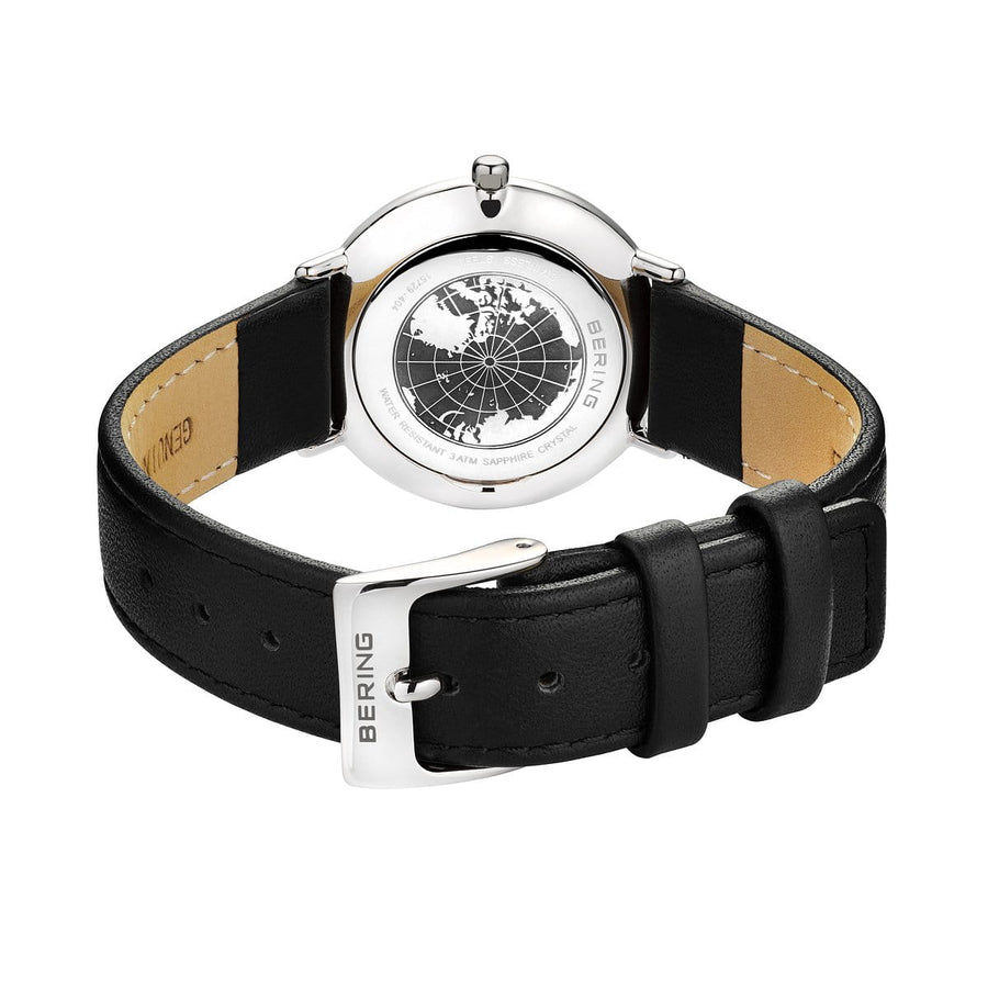Bering Slim Classic Ladies Black Strap Watch