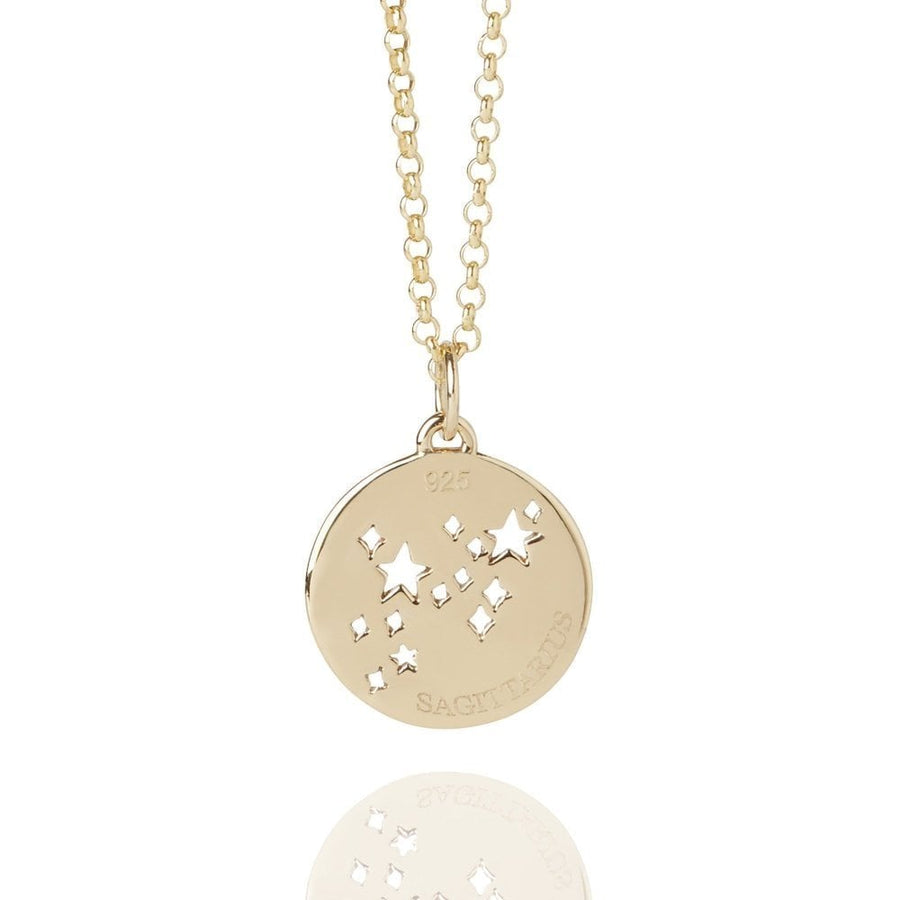 MURU Sterling Silver Gold Plated 'Sagittarius' Constellation Pendant