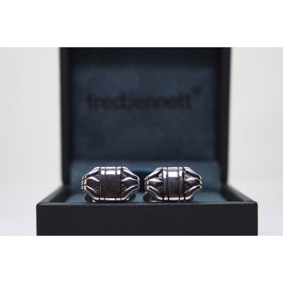 Fred Bennett Tribal Oxidised Steel Cufflinks