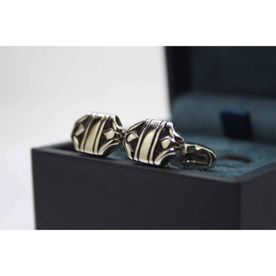 Fred Bennett Tribal Oxidised Steel Cufflinks