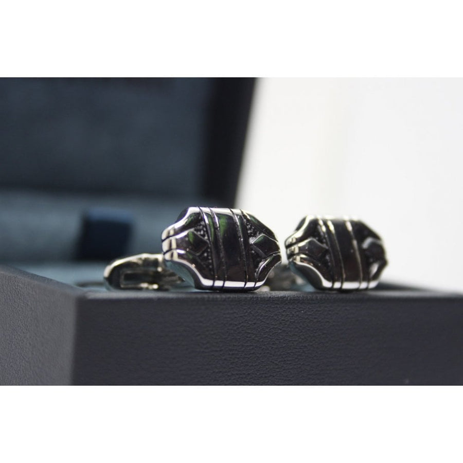 Fred Bennett Tribal Oxidised Steel Cufflinks