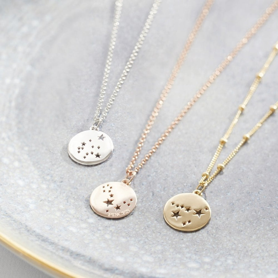 Muru Sterling Silver 'Pisces' Constellation Necklace