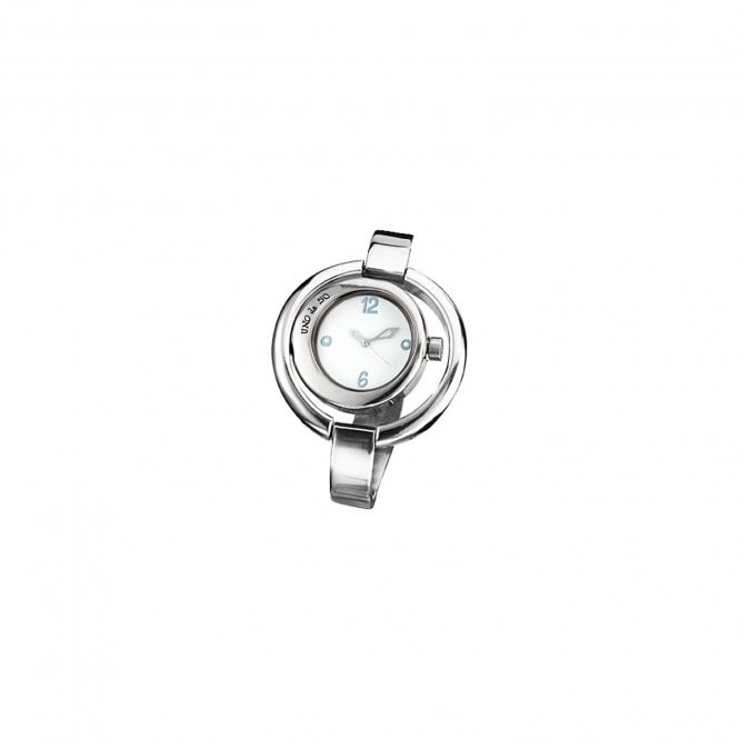 Silver Plated Ladies Double Dial Bangle Watch