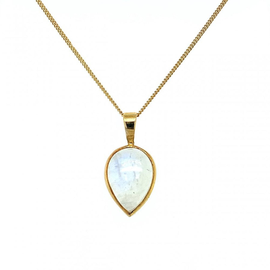 Bensons Originals Handmade 18ct Yellow Fairtrade Gold Teardrop Moonstone Pendant