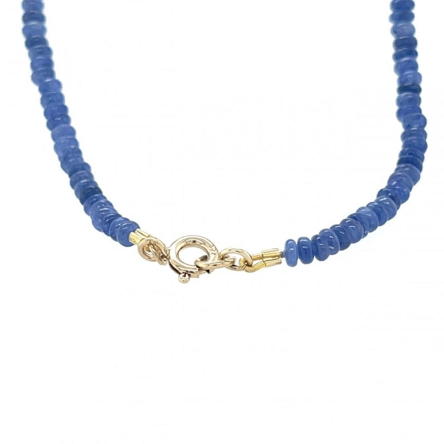 Polished Sapphire Beads with 9ct Yellow Gold Clasp