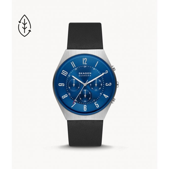 Skagen Gents Chronograph Midnight Leather Watch