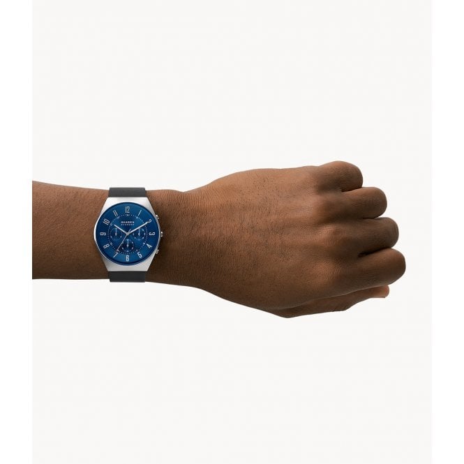 Skagen Gents Chronograph Midnight Leather Watch