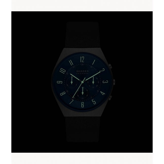 Skagen Gents Chronograph Midnight Leather Watch