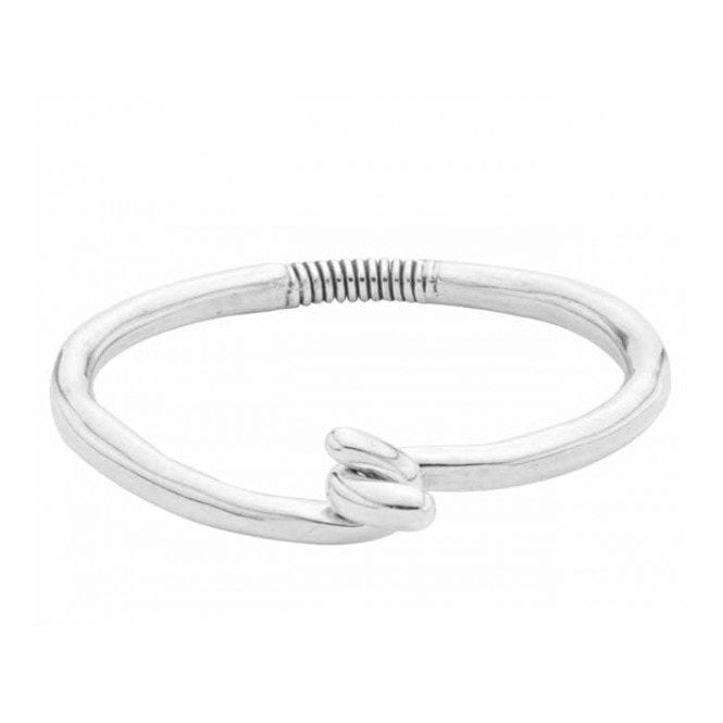 Silver Plated Solid Twisted Closure Bangle