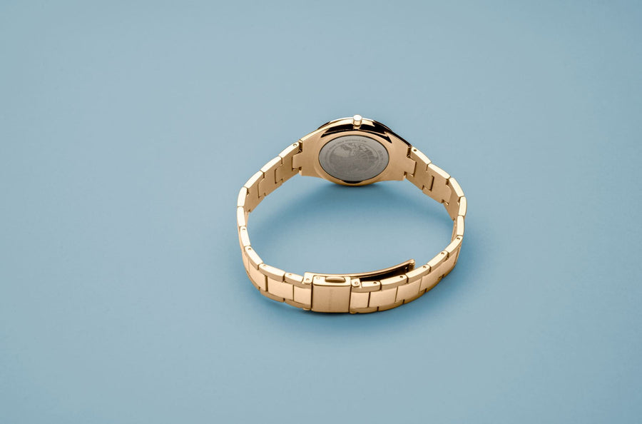 Bering Gold-plated Stainless Steel Ultra Slim Ladies Watch