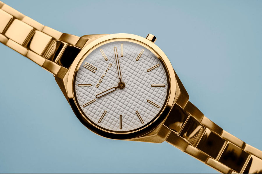 Bering Gold-plated Stainless Steel Ultra Slim Ladies Watch
