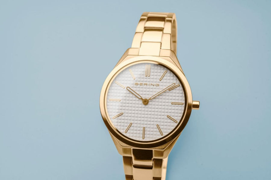 Bering Gold-plated Stainless Steel Ultra Slim Ladies Watch