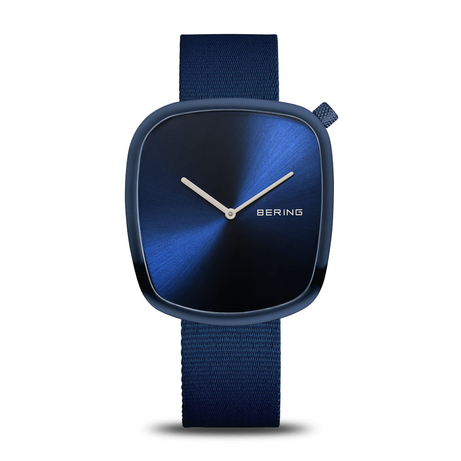 Bering Navy Blue Stainless Steel 'Ocean Pebble' Recycled Watch