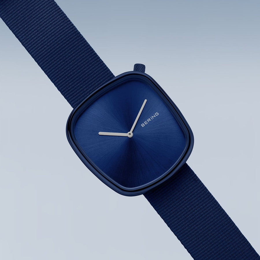 Bering Navy Blue Stainless Steel 'Ocean Pebble' Recycled Watch