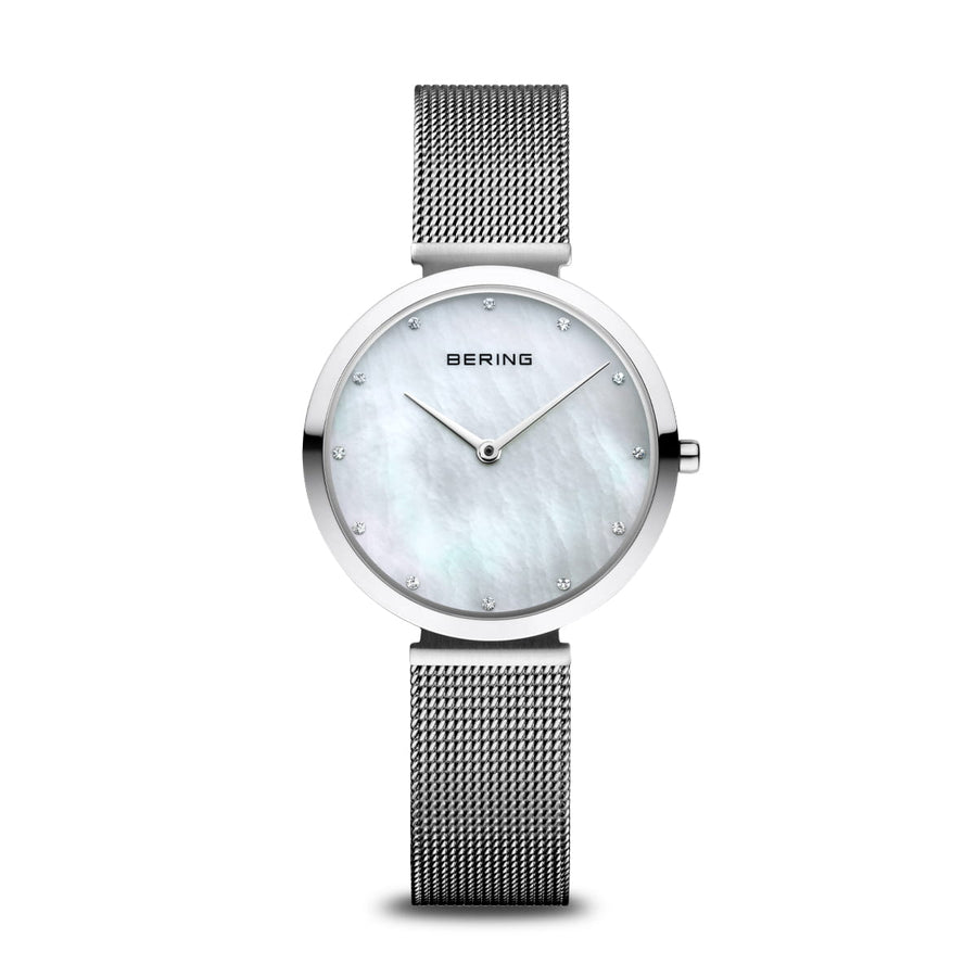 Bering Classic Ladies Steel Mother of Pearl & CZ Watch
