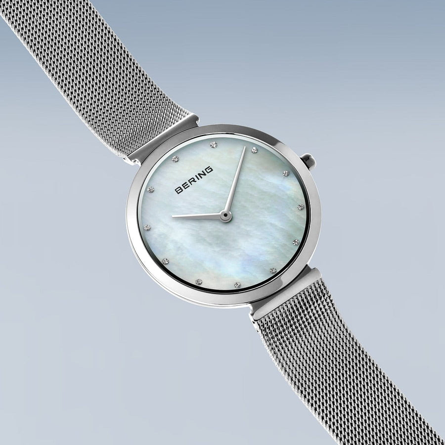 Bering Classic Ladies Steel Mother of Pearl & CZ Watch