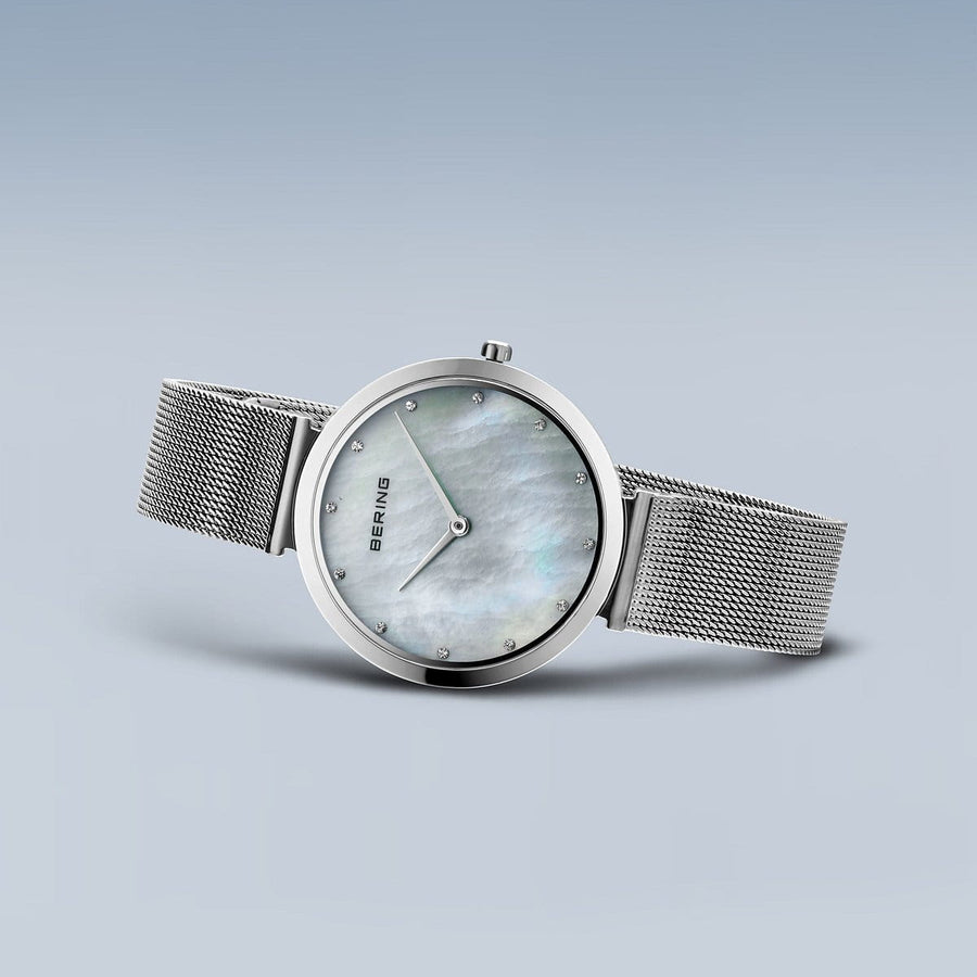 Bering Classic Ladies Steel Mother of Pearl & CZ Watch