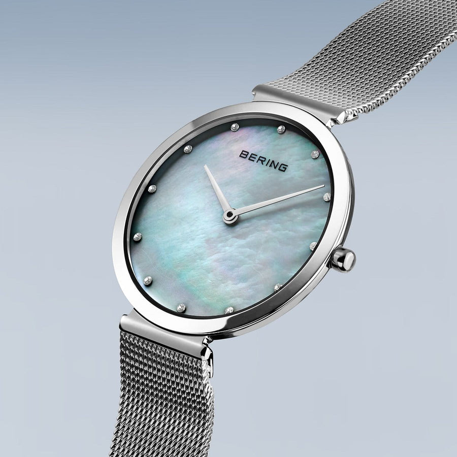 Bering Classic Ladies Steel Mother of Pearl & CZ Watch