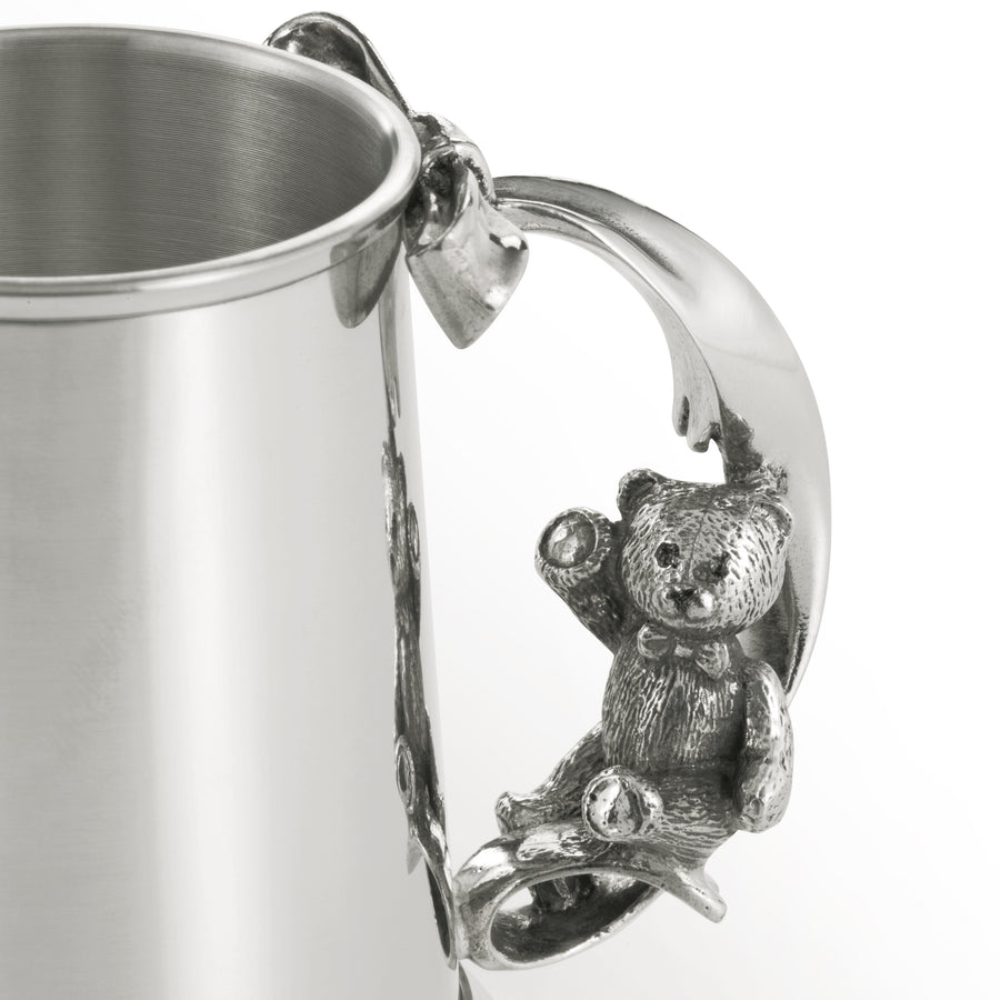 Royal Selangor Pewter Baby Teddy Mug in Wooden Box