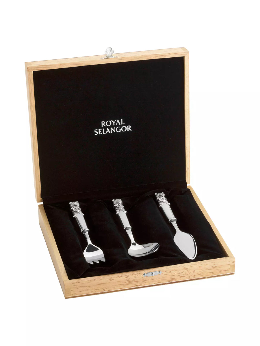 Royal Selangor Pewter 3 Piece Bear Cutlery Set