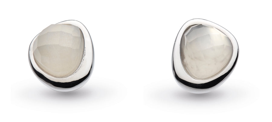 Kit Heath Sterling Silver Moonstone Pebble Stud Earrings