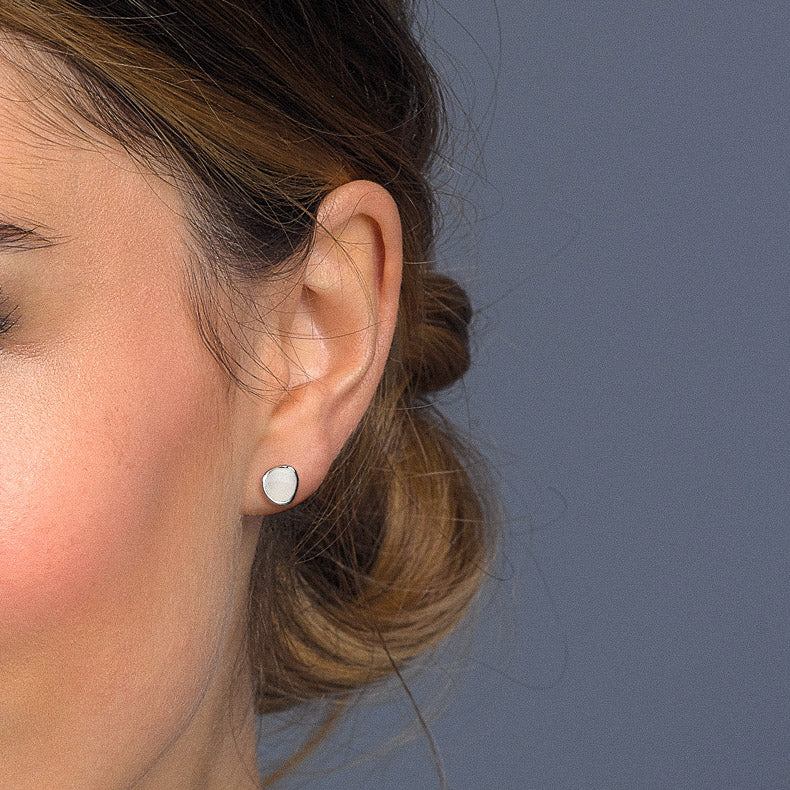 Kit Heath Sterling Silver Moonstone Pebble Stud Earrings