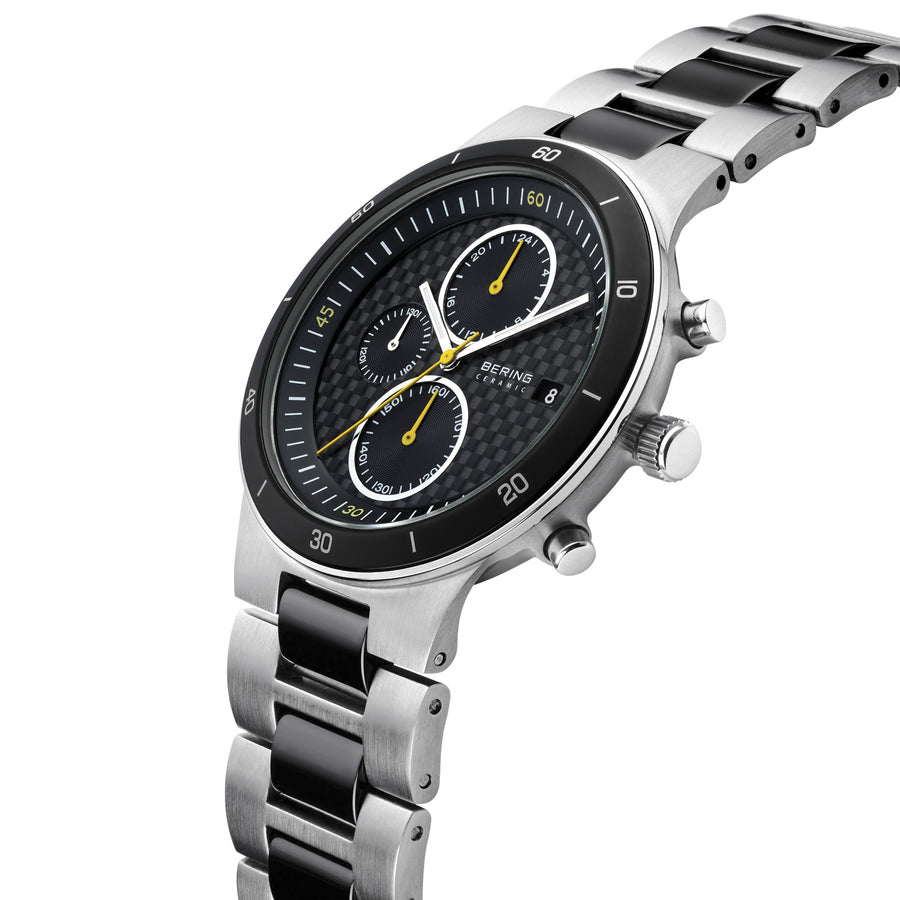 Bering Ceramic & Stainless Steel Multi Dial Gents Watch with Black Face