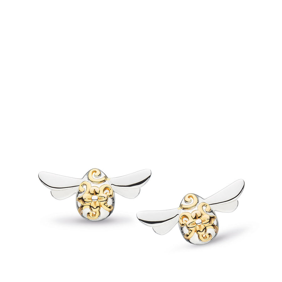 Kit Heath Sterling Silver & Gold Honey Bee Stud Earrings