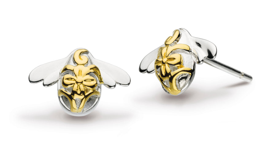 Kit Heath Sterling Silver & Gold Bumblebee Stud Earrings