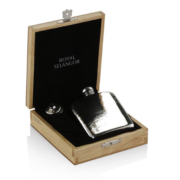 Royal Selangor Large Pewter Impression Hip Flask