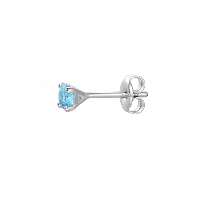 Amore Argento Blue Topaz Birthstone Stud Earrings