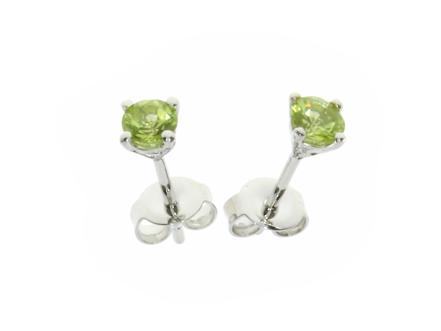 Amore Argento Sterling Silver Peridot Birthstone Stud Earrings