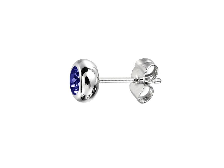 Amore Argento Sterling Silver Round Iolite Studs