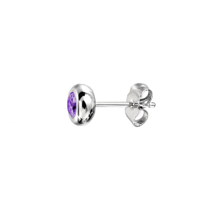 Amore Argento Sterling Silver Amethyst Orbit Stud Earrings