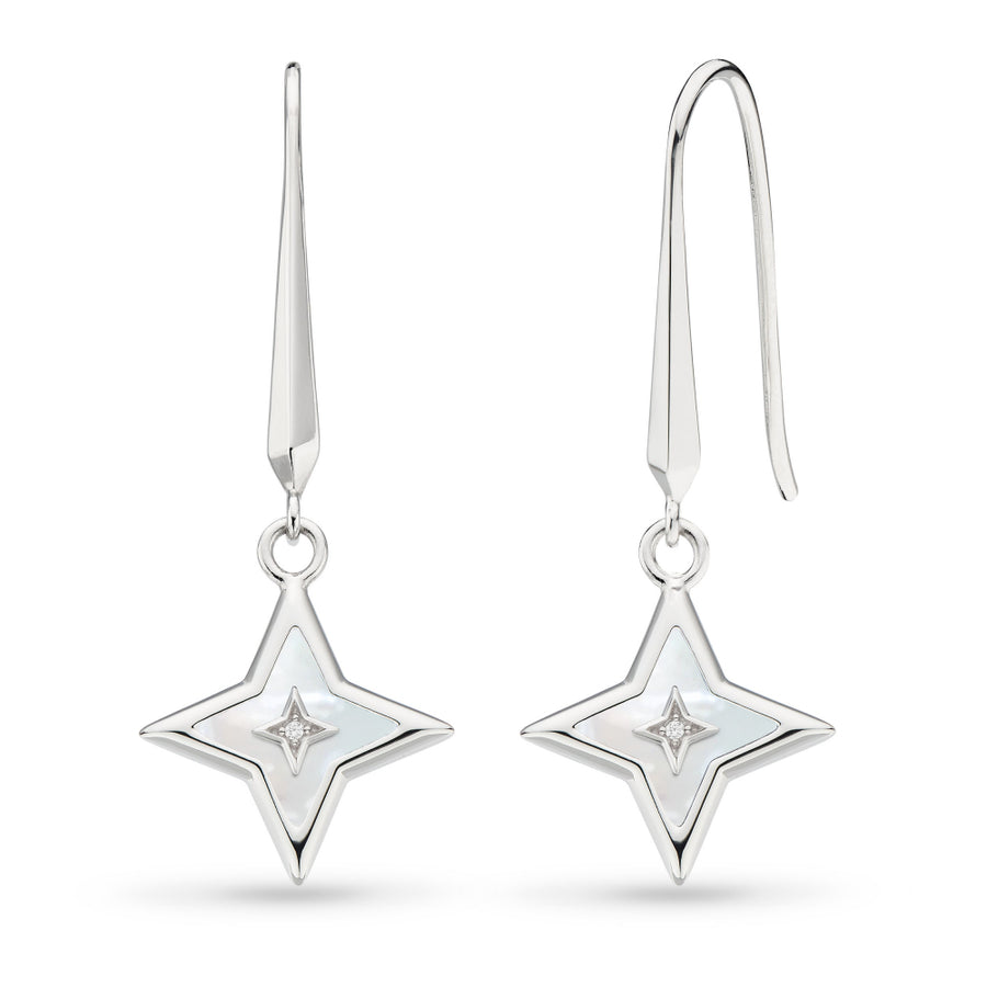 Kit Heath Sterling Silver Mother of Pearl 'Astoria' Star Drop Earrings