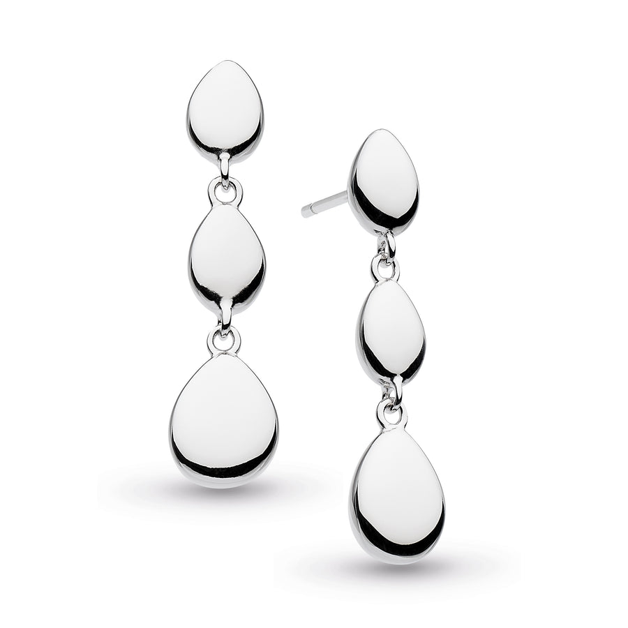 Kit Heath Sterling Silver 'Linking Pebbles' Drop Earrings