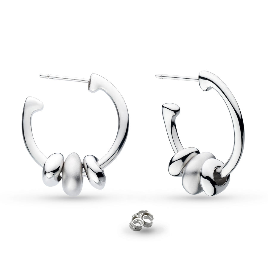 Kit Heath Sterling Silver Pebble Hoop Earrings