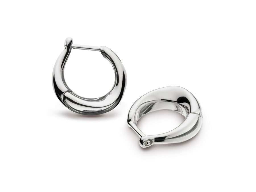 Kit Heath Sterling Silver 'Bevel Cirque' Small Huggie Hoop Earrings