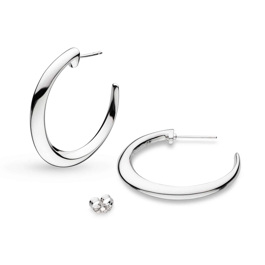 Kit Heath Sterling Silver 'Bevel Cirque' Grande Hoop Earrings