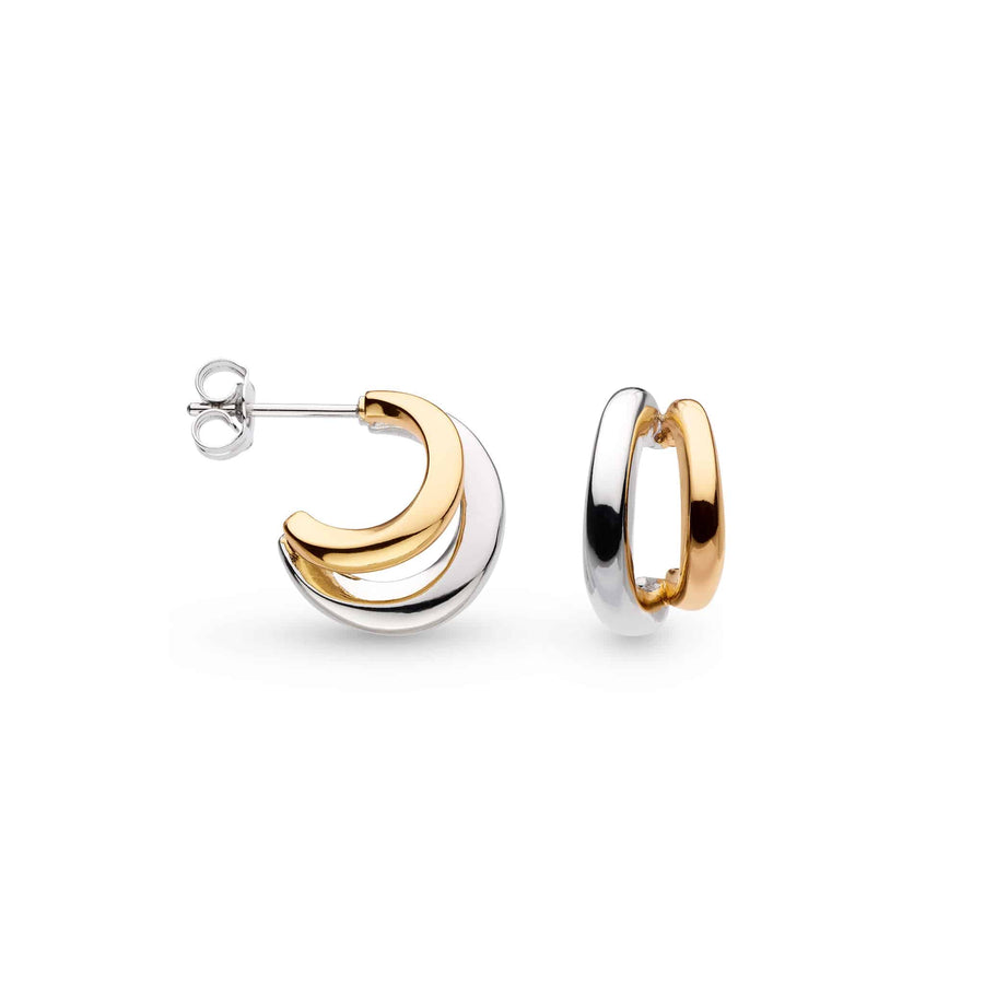 Kit Heath Sterling Silver Golden Twin Hoop Earrings