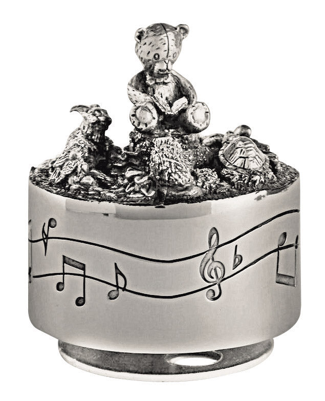 Royal Selangor Pewter Traditional Teddy Music Box Carousel - Boxed