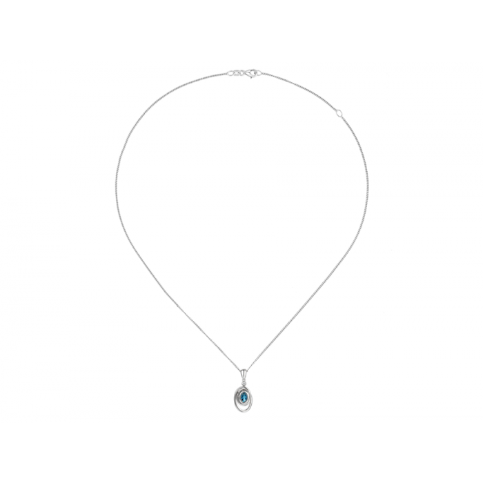 Amore Argento Sterling Silver Blue Topaz & CZ Swirl Pendant
