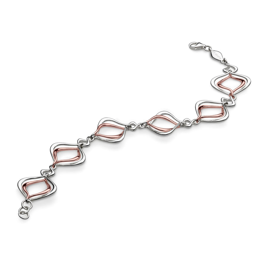 Kit Heath Sterling Silver Alicia Bracelet with Rose Gold Detail