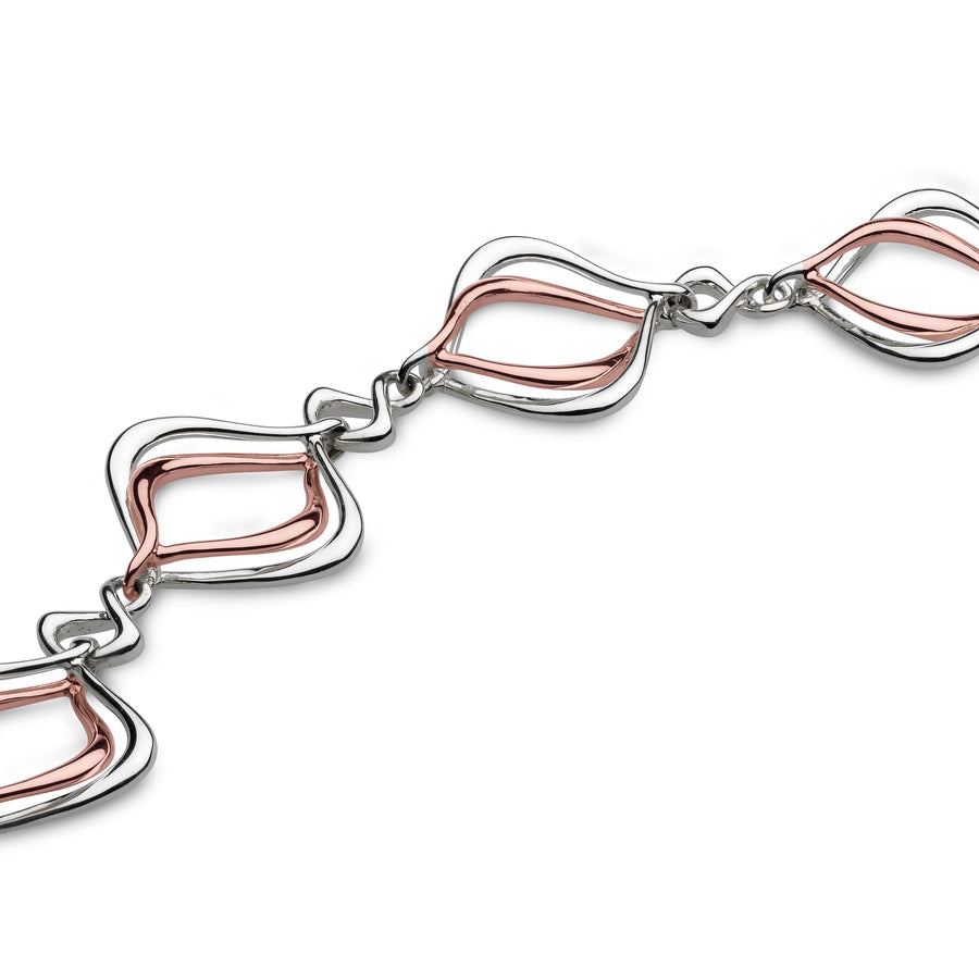 Kit Heath Sterling Silver Alicia Bracelet with Rose Gold Detail