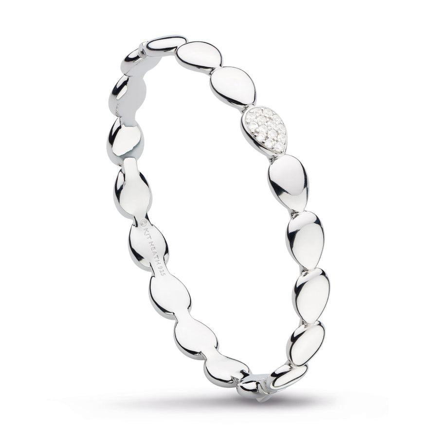 Kit Heath Sterling Silver CZ Pebble Bangle