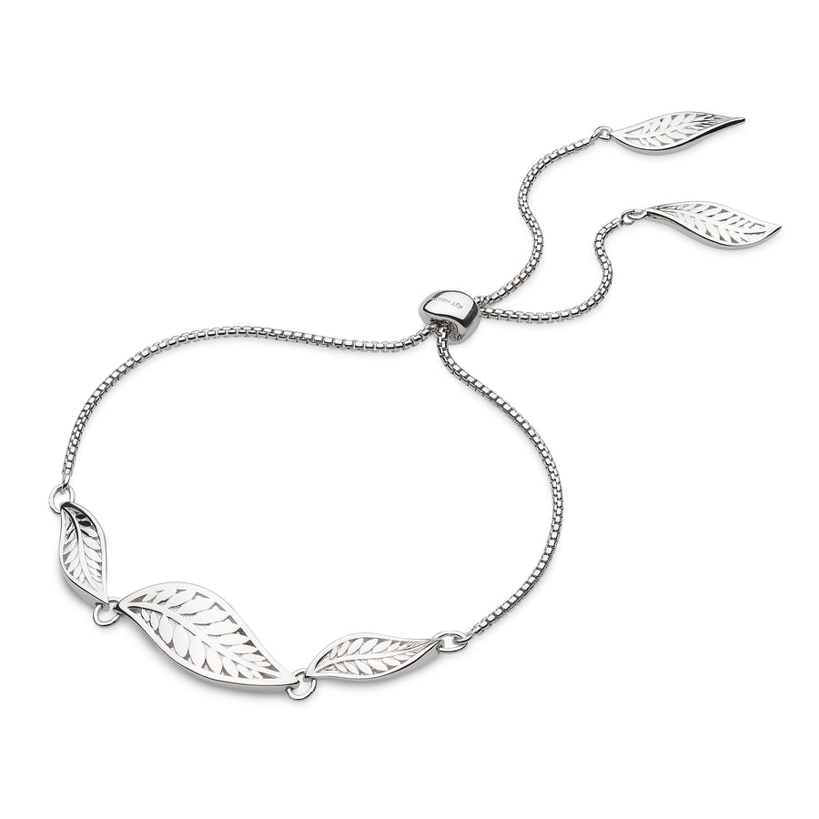 Kit Heath Sterling Silver Blossom Eden Trio Leaf Toggle Bracelet